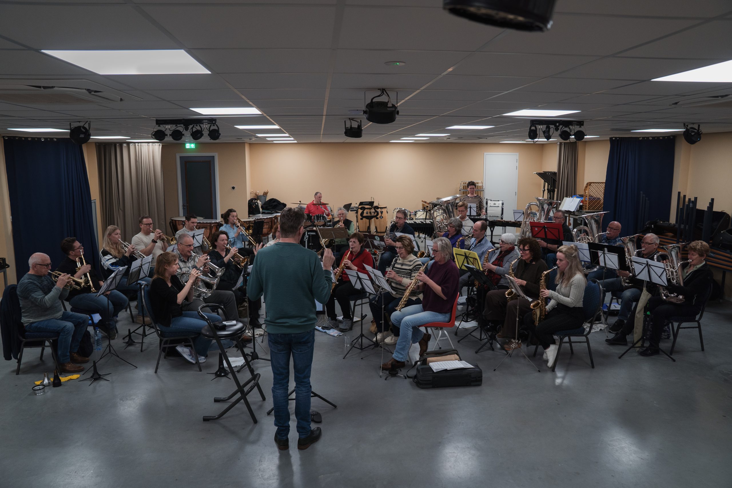 Repetitie van fanfare muziekvereniging Olympia / Con Brio uit Monnickendam.
